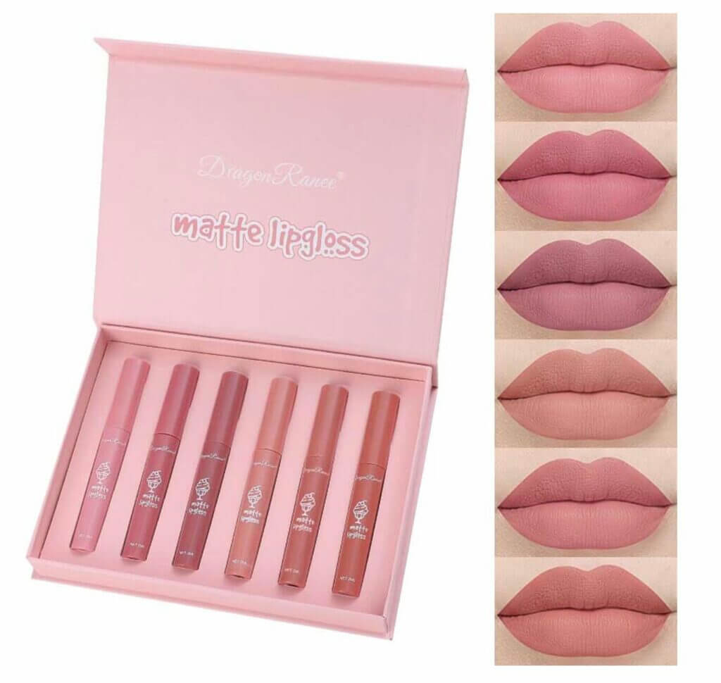 lipgloss set 6 stück 50 rabatt matte nude töne